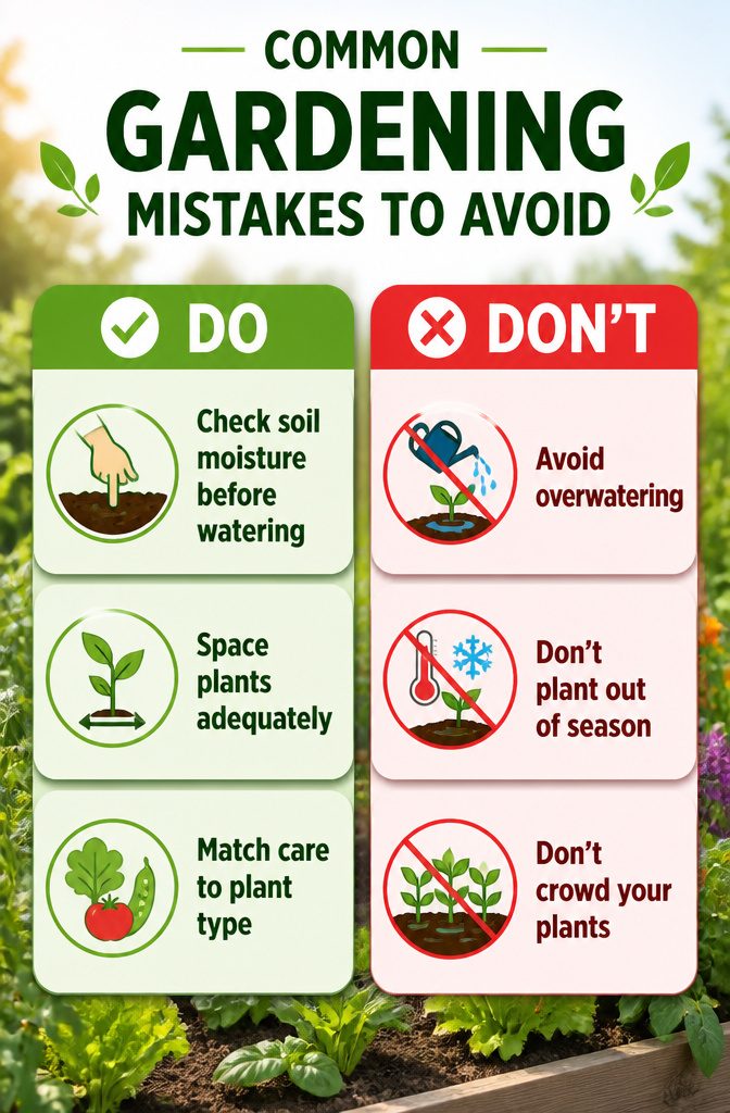 10 Essential Gardening Tips for Beginner Success 9 Information image titled 'Common Gardening Mistakes to Avoid'.