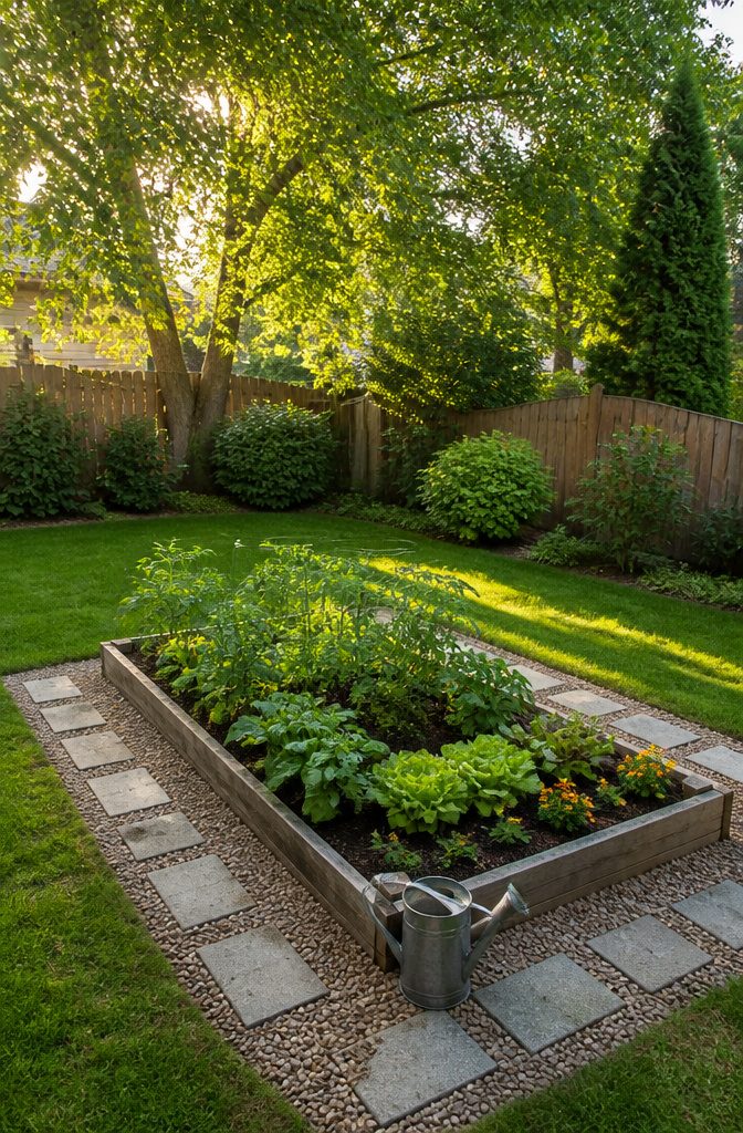 10 Essential Gardening Tips for Beginner Success 1 A 100-square-foot garden plot with soil and a few plants.
