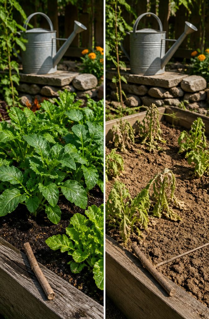 10 Essential Gardening Tips for Beginner Success 6 A hand checking soil moisture with the knuckle test.