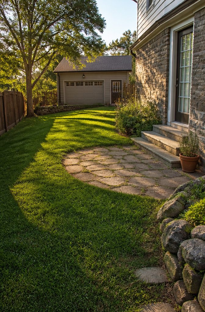 How to Build a Herb Spiral Garden: Layout, Soil, and Planting 1 A photograph showing a sunny area suitable for an herb spiral garden.