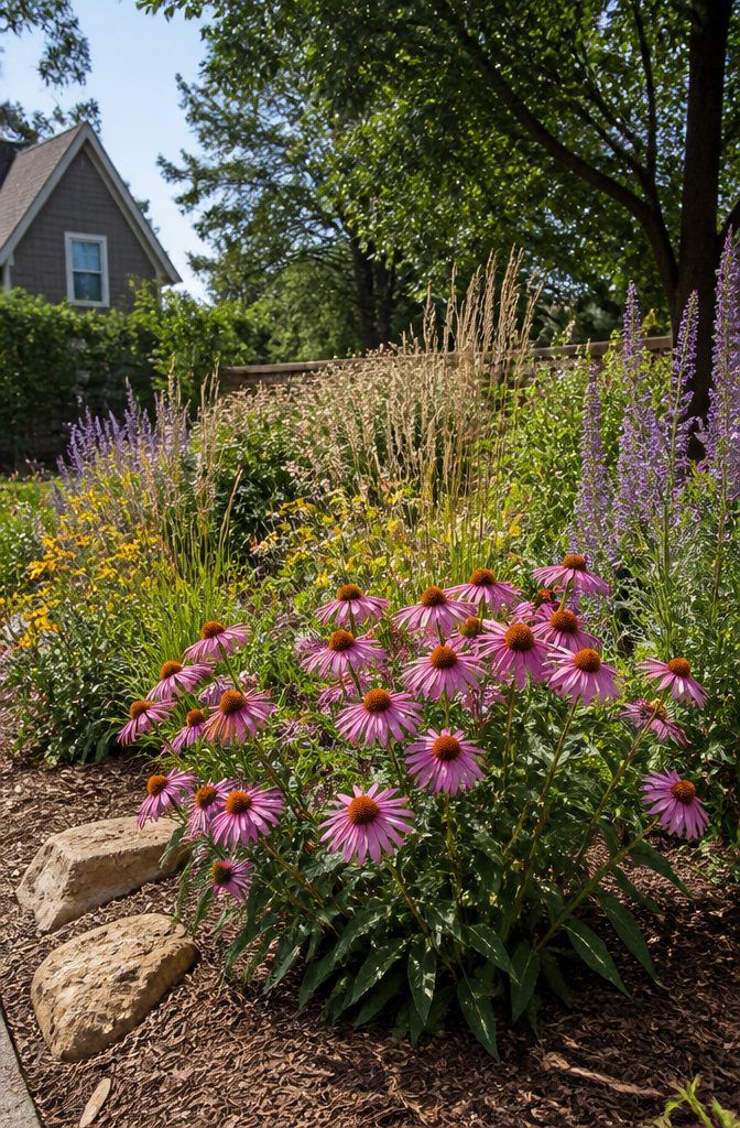 How to Landscape a Backyard: 8 Steps for the Complete Process 4 A variety of plants with labels indicating sunlight requirements.