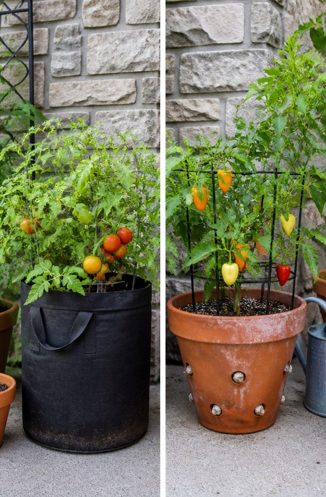 Various container types showing different soil depths for gardening.